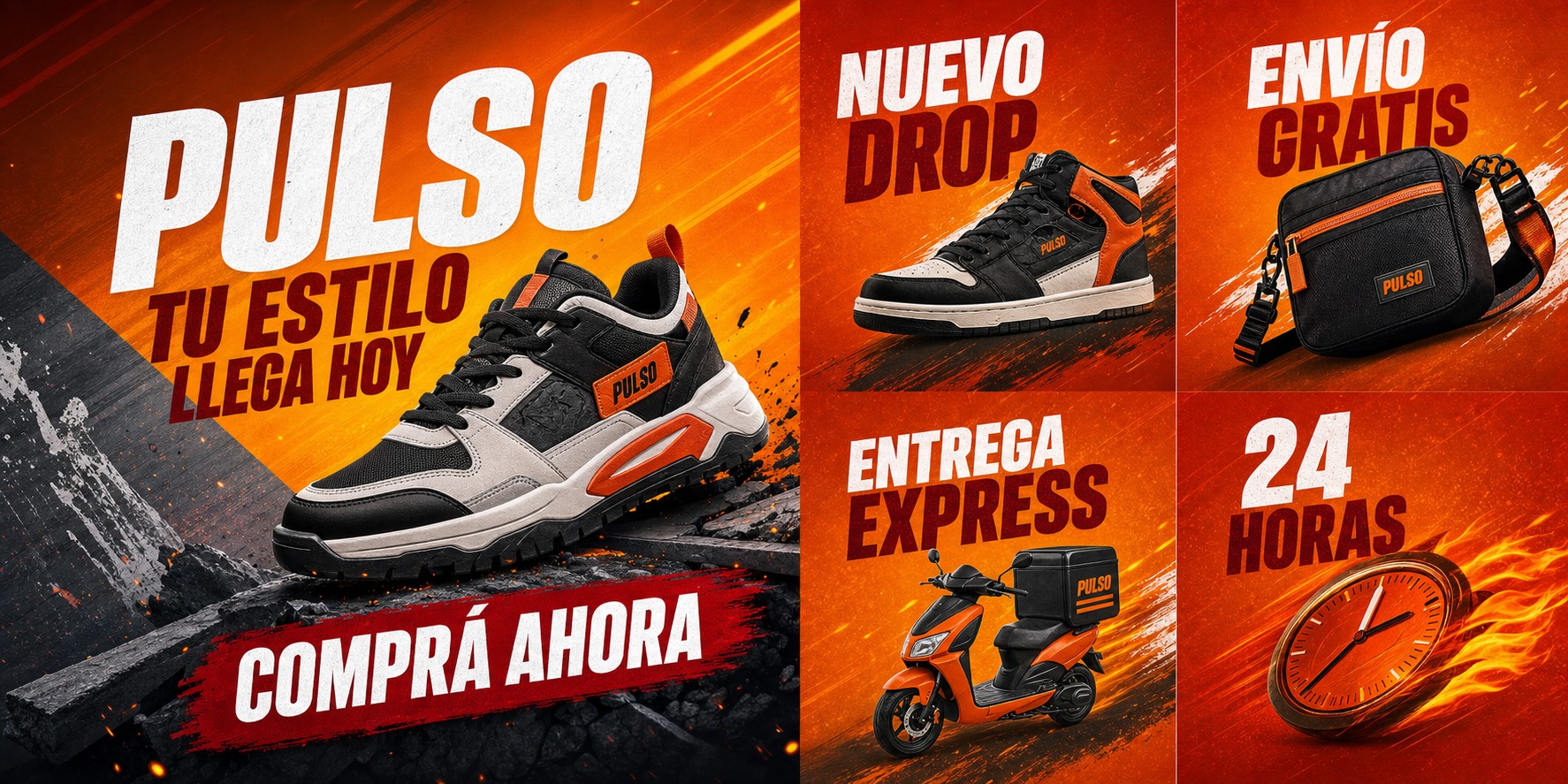 Campaña naranja PULSO para e-commerce y entrega express