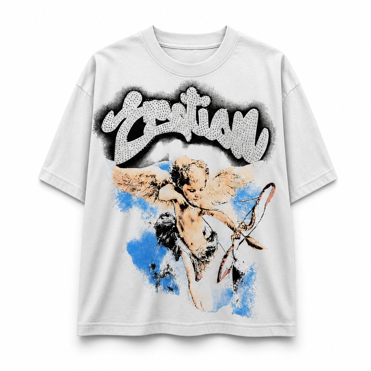 Remera blanca Wess con ilustración gráfica
